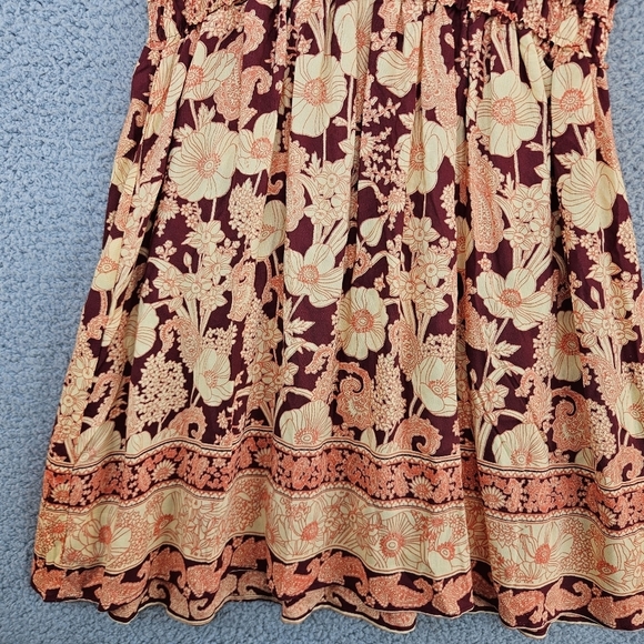 Nostalgia Womens Mixed Floral Boho Dress Sz L Mini Beachy Vacation - Picture 12 of 13